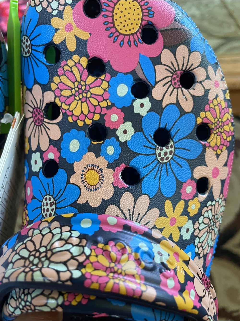 CROCS Kids Floral Clogs - Blue, Pink, Yellow Multi - Picture 3 of 7